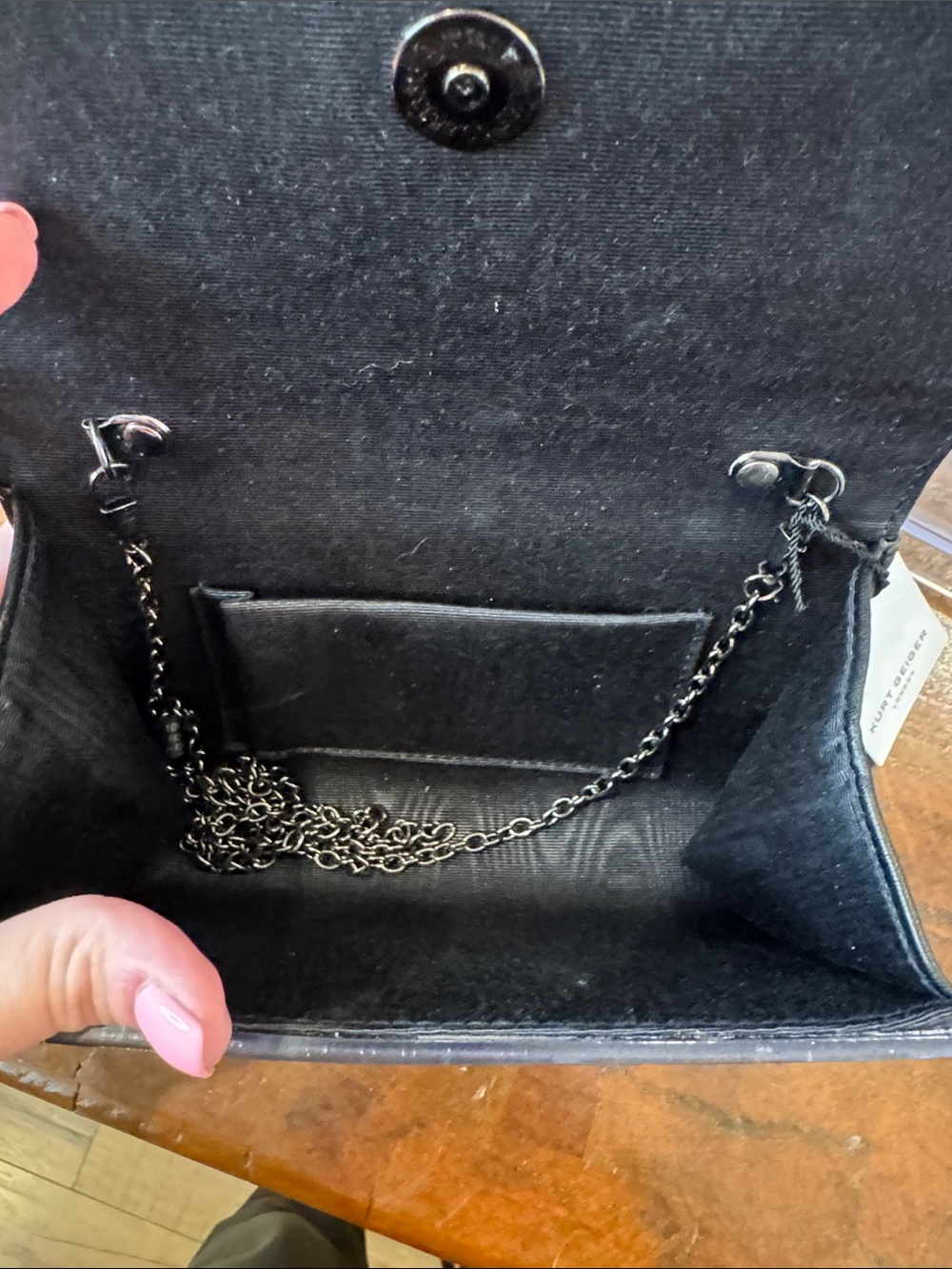 Kurt Geiger Black Beaded Crossbody Clutch - Picture 5 of 9